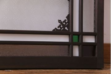 アンティーク雑貨 大正ロマン 4種のガラスが組み込まれたクラシカルな明り取り(明かり取り、欄間)