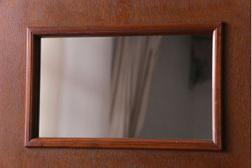 昭和レトロ　ミラー付き　シンプルなアンティーク木製ドア(扉)