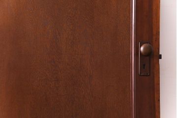 昭和レトロ　ミラー付き　シンプルなアンティーク木製ドア(扉)