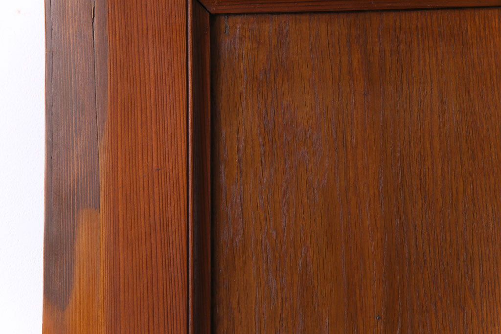 昭和レトロ　ミラー付き　シンプルなアンティーク木製ドア(扉)