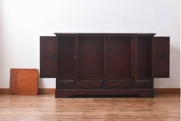 中古　北海道民芸家具　特注品　シックな佇まいのサイドボード(収納棚、戸棚)