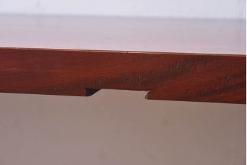 リメイク　ケヤキ材　メンズライクな雰囲気の鉄脚付き作業台(陳列、飾り台、鉄脚テーブル)