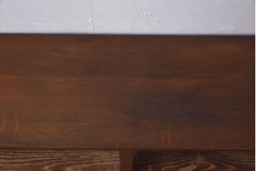 ヴィンテージ家具　イギリスビンテージ　オーク材　シンプルなデザインが格好いい大型ベンチ(長椅子、飾り台)(1)