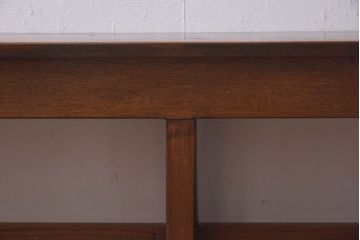 ヴィンテージ家具　イギリスビンテージ　オーク材　シンプルなデザインが格好いい大型ベンチ(長椅子、飾り台)(1)