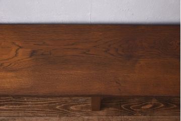 ヴィンテージ家具　イギリスビンテージ　オーク材　シンプルなデザインが格好いい大型ベンチ(長椅子、飾り台)(2)