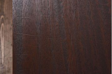 レトロ家具　昭和レトロ　ラワン材一枚板　古い木の質感が味わい深い鉄脚テーブル(コンソールテーブル、作業台)(1)