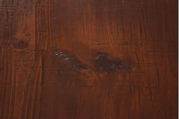 昭和期　ヒノキ材一枚板　味わいある古材をリメイクした鉄脚テーブル(コンソールテーブル、作業台)