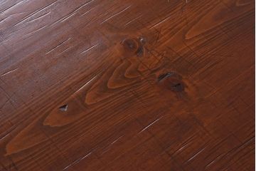 昭和期　ヒノキ材一枚板　味わいある古材をリメイクした鉄脚テーブル(コンソールテーブル、作業台)