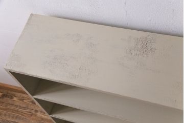 ペイント家具　シャビーな風合いがオシャレなオープンラック(収納棚、陳列棚、飾り棚)