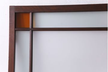 大正ロマン　色ガラス入り　色違いのすりガラスを使ったお洒落なガラス戸(建具、ドア)