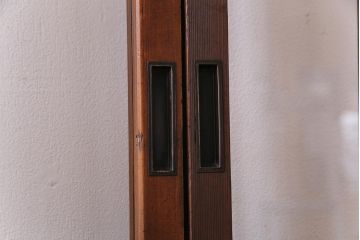 和製アンティーク　当時物色ガラス　華やいだ大正ロマンの雰囲気が漂うガラス戸(引き戸、仕切り戸、建具)4枚組