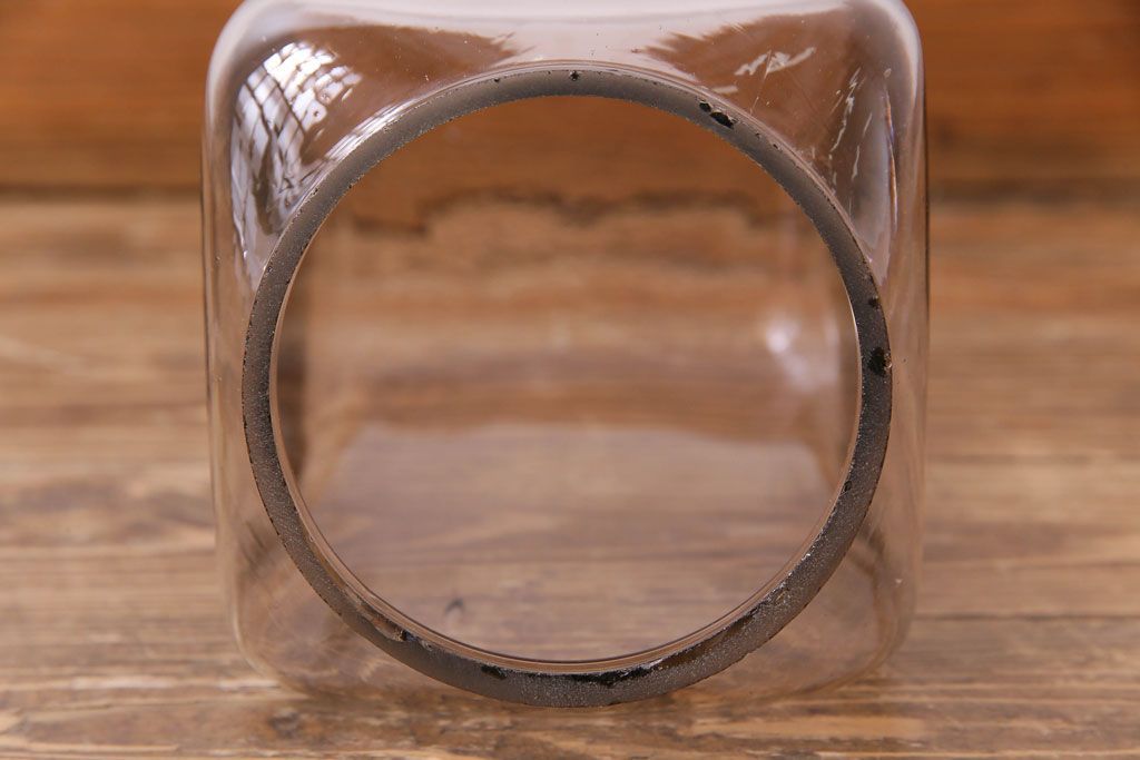 アンティーク雑貨　昭和レトロ　9連アイアンラック付き!　蓋付きガラスビンセット(瓶)