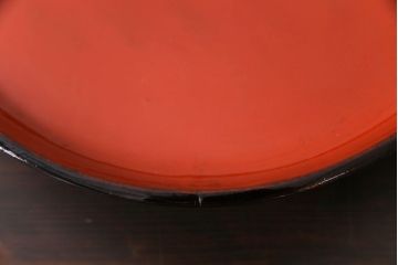 和製アンティーク　会津漆器　和の風情溢れる食卓におすすめの高台付き丸盆(丸膳)