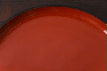 和製アンティーク　会津漆器　和の風情溢れる食卓におすすめの高台付き丸盆(丸膳)