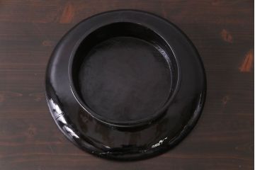 和製アンティーク　会津漆器　和の風情溢れる食卓におすすめの高台付き丸盆(丸膳)