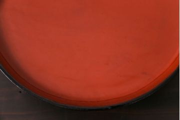 和製アンティーク　会津漆器　和の風情溢れる食卓におすすめの高台付き丸盆(丸膳)(1)