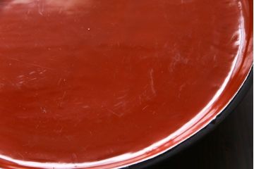 和製アンティーク　会津漆器　和の風情溢れる食卓におすすめの高台付き丸盆(丸膳)(1)