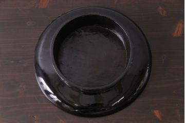 和製アンティーク　会津漆器　和の風情溢れる食卓におすすめの高台付き丸盆(丸膳)(1)