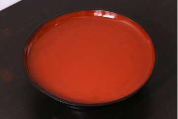 和製アンティーク　会津漆器　和の風情溢れる食卓におすすめの高台付き丸盆(丸膳)(2)