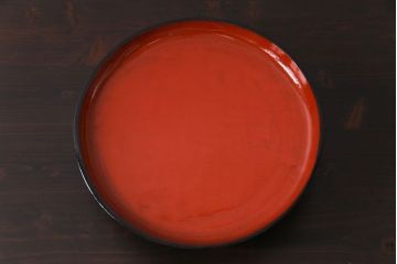 和製アンティーク　会津漆器　和の風情溢れる食卓におすすめの高台付き丸盆(丸膳)(2)
