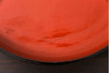 和製アンティーク　会津漆器　和の風情溢れる食卓におすすめの高台付き丸盆(丸膳)(2)