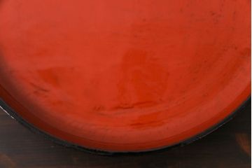 和製アンティーク　会津漆器　和の風情溢れる食卓におすすめの高台付き丸盆(丸膳)(2)