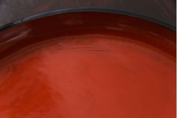 和製アンティーク　会津漆器　和の風情溢れる食卓におすすめの高台付き丸盆(丸膳)(2)