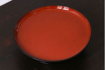 和製アンティーク　会津漆器　和の風情溢れる食卓におすすめの高台付き丸盆(丸膳)(3)