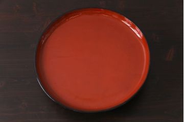 和製アンティーク　会津漆器　和の風情溢れる食卓におすすめの高台付き丸盆(丸膳)(3)