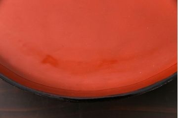 和製アンティーク　会津漆器　和の風情溢れる食卓におすすめの高台付き丸盆(丸膳)(3)
