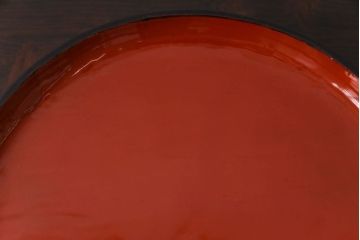 和製アンティーク　会津漆器　和の風情溢れる食卓におすすめの高台付き丸盆(丸膳)(3)