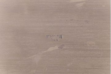 ヨーロッパビンテージ　銀製(シルバー)　STERLING950　クラシカルなデザインがおしゃれなティーセット(ポット、クリーマー、シュガーポット、トレー)
