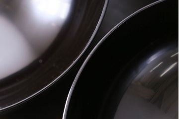 和製アンティーク　素朴な絵柄が個性的な木製椀5客