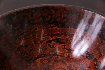 アンティーク雑貨　昭和期　民芸品　漆塗り　漆桶のような独特の趣きが魅力の菓子鉢(深皿、ボール)