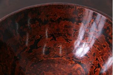 アンティーク雑貨　昭和期　民芸品　漆塗り　漆桶のような独特の趣きが魅力の菓子鉢(深皿、ボール)