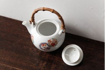 アンティーク雑貨　オールドノリタケ(日陶・則武)　色鮮やかな花紋が愛らしい急須