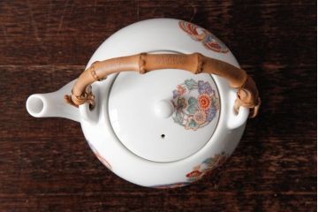 アンティーク雑貨　オールドノリタケ(日陶・則武)　色鮮やかな花紋が愛らしい急須