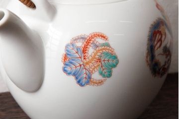 アンティーク雑貨　オールドノリタケ(日陶・則武)　色鮮やかな花紋が愛らしい急須