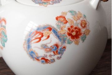 アンティーク雑貨　オールドノリタケ(日陶・則武)　色鮮やかな花紋が愛らしい急須