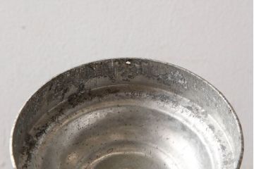 アンティーク雑貨　昭和レトロ　味のあるアルミ蓋の筒型ガラス瓶(キャニスター)