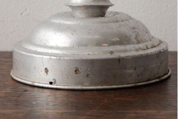 アンティーク雑貨　昭和レトロ　味のあるアルミ蓋の筒型ガラス瓶(キャニスター)