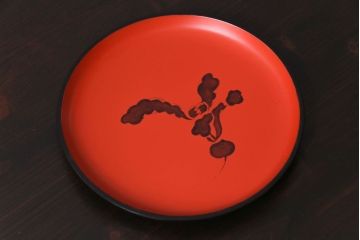 昭和初期　総本家ぬし勘　桑名の伝統工芸かぶら盆(漆器)(1)
