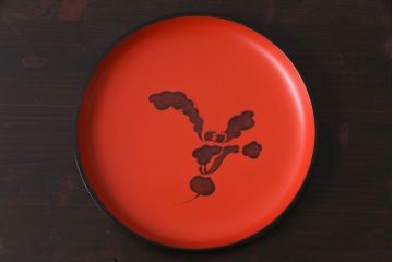 昭和初期　総本家ぬし勘　桑名の伝統工芸かぶら盆(漆器)(1)