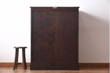 中古美品　松本民芸家具　直線的なデザインがスタイリッシュなF型整理タンス(チェスト)(定価約36万円)