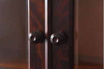 中古　北海道民芸家具　上品な雰囲気漂うビューローブックケース(ライティングビューロー、机、本箱、収納棚)(定価約49万円)(2)ア、椅子)(1)