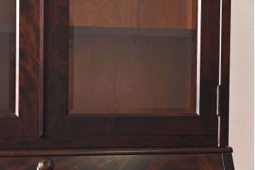 中古　北海道民芸家具　上品な雰囲気漂うビューローブックケース(ライティングビューロー、机、本箱、収納棚)(定価約49万円)(2)ア、椅子)(1)