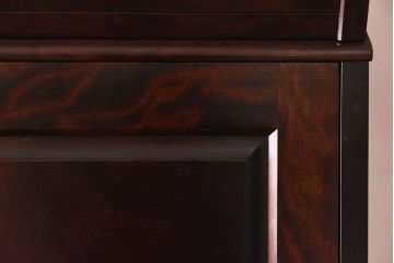 中古　北海道民芸家具　上品な雰囲気漂うビューローブックケース(ライティングビューロー、机、本箱、収納棚)(定価約49万円)(2)ア、椅子)(1)