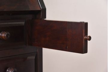 中古　北海道民芸家具　上品な雰囲気漂うビューローブックケース(ライティングビューロー、机、本箱、収納棚)(定価約49万円)(2)ア、椅子)(1)