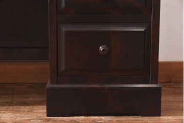 中古　北海道民芸家具　上品な雰囲気漂うビューローブックケース(ライティングビューロー、机、本箱、収納棚)(定価約49万円)(2)ア、椅子)(1)