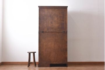 中古　北海道民芸家具　上品な雰囲気漂うビューローブックケース(ライティングビューロー、机、本箱、収納棚)(定価約49万円)(2)ア、椅子)(1)